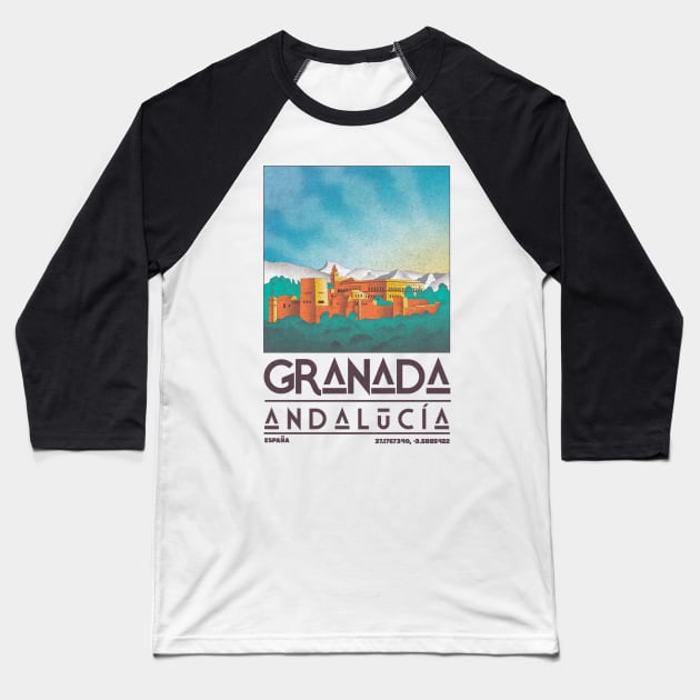 Granada, Andalucia, Spain Baseball T-Shirt by JDP Designs